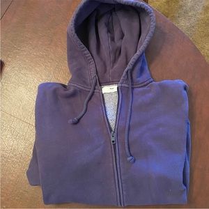 Navy aritzia tna zip up sweatshirt